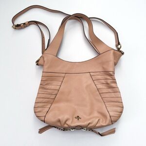 orYany Isabella Cream Pebbled Leather Satchel Hobo Bag